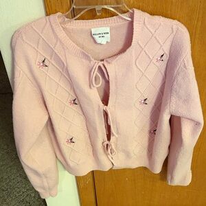 Willow & Wind Pink Embroidered Women's Cardigan